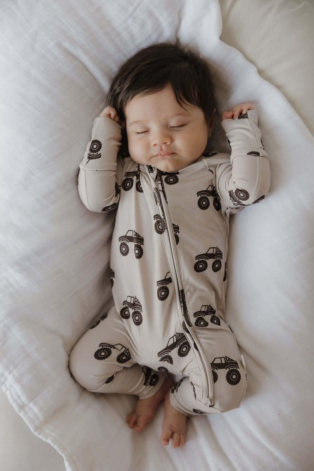 Monster Truck | Bamboo Zip Pajamas | Milk & Baby