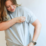 Relaxed Fit Zip Breastfeeding Tee | Milk & Baby