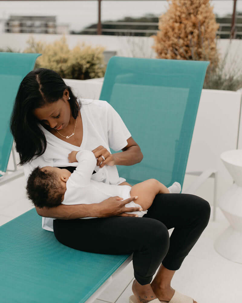 Everywhere Nursing & Maternity V-Neck Tee | White | Milk & Baby