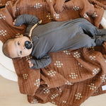 Charcoal Organic Cotton Ribbed Zipper | Milk & Baby