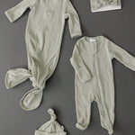 Sage Organic Cotton Ribbed Zipper | Milk & Baby