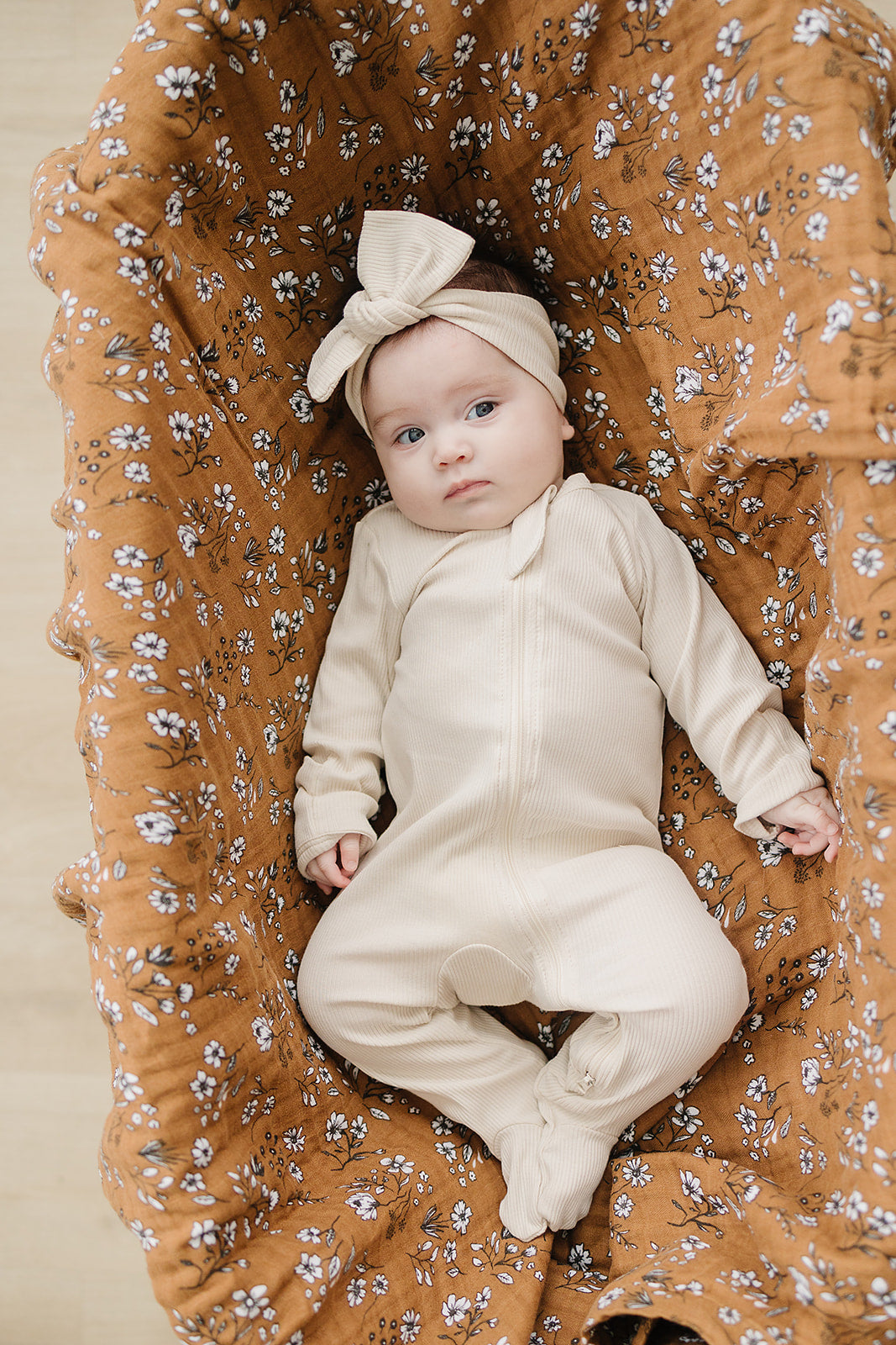 Vanilla Organic Cotton Ribbed Zipper | Milk & Baby