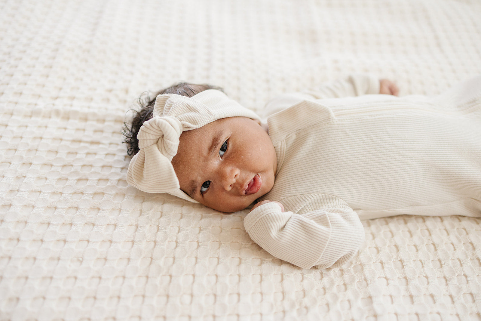 Vanilla Organic Cotton Ribbed Zipper | Milk & Baby