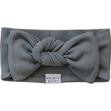 Grey Organic Cotton Ribbed Head Wrap | Milk & Baby