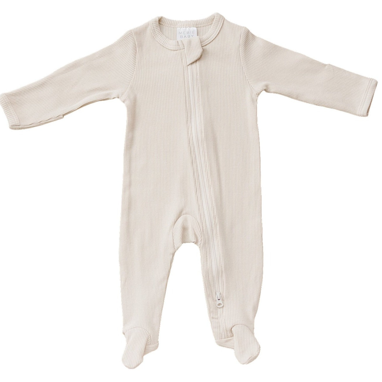 Vanilla Organic Cotton Ribbed Zipper | Milk & Baby