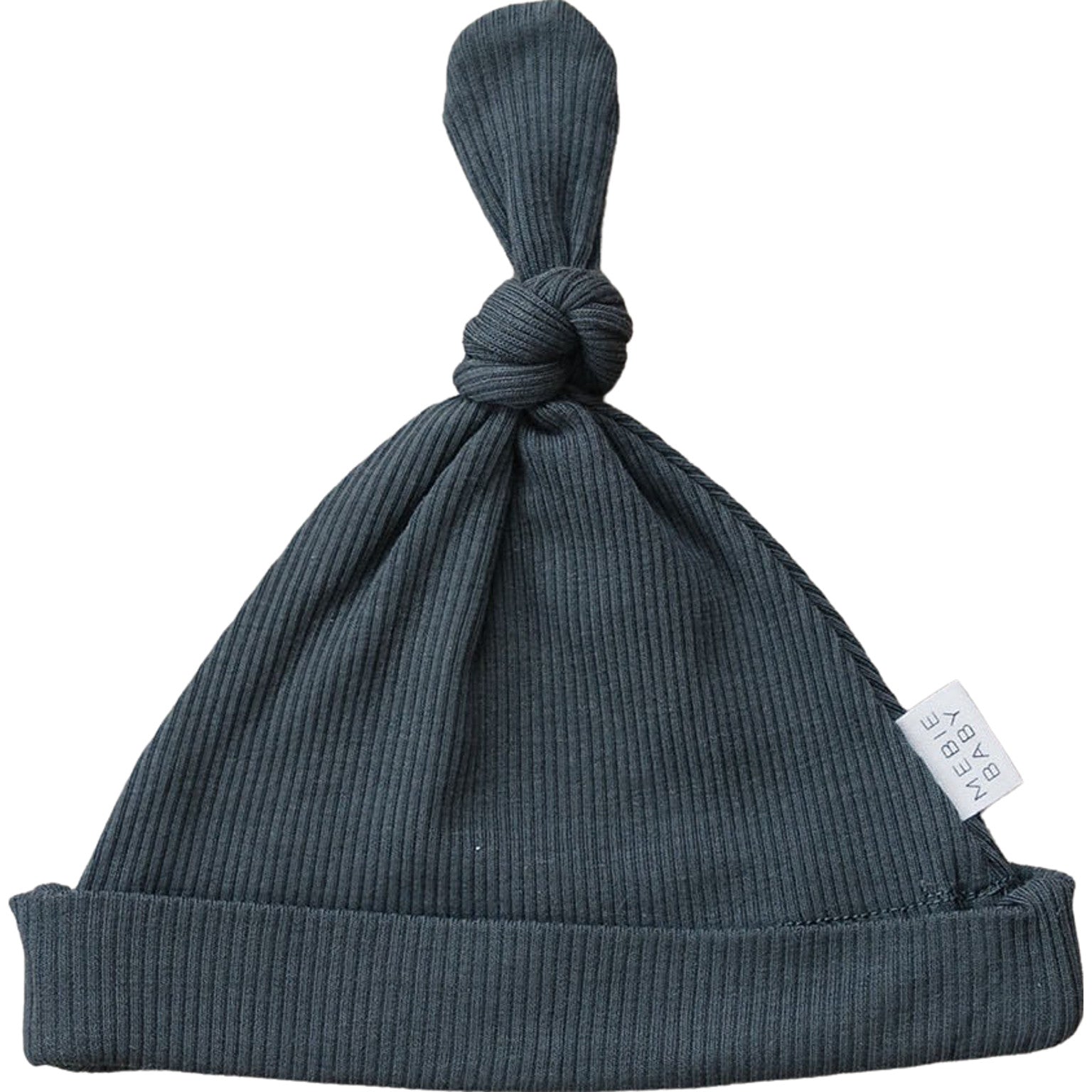 Charcoal Organic Ribbed Newborn Knot Hat | Milk & Baby