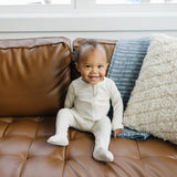 Vanilla Organic Cotton Ribbed Zipper | Milk & Baby