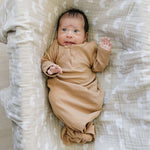 Cafe Organic Cotton Ribbed Knot Gown Milk & Baby