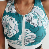 Crop Zip Up Breastfeeding Swimsuit Top