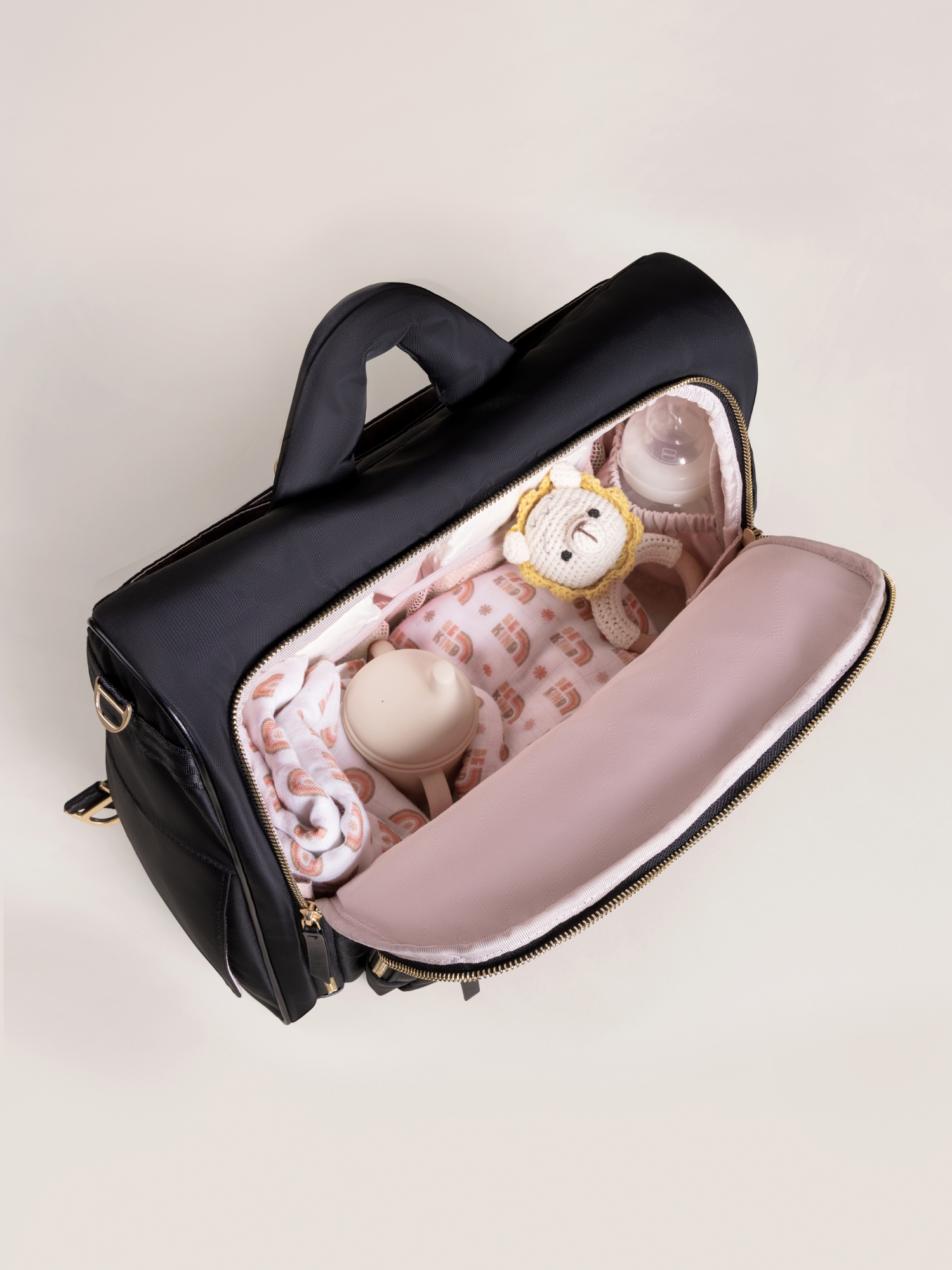 Satchel Diaper Bag - Black | Milk & Baby