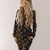 Charcoal & White ff Smile | Women's Bamboo Pajama | Milk & Baby