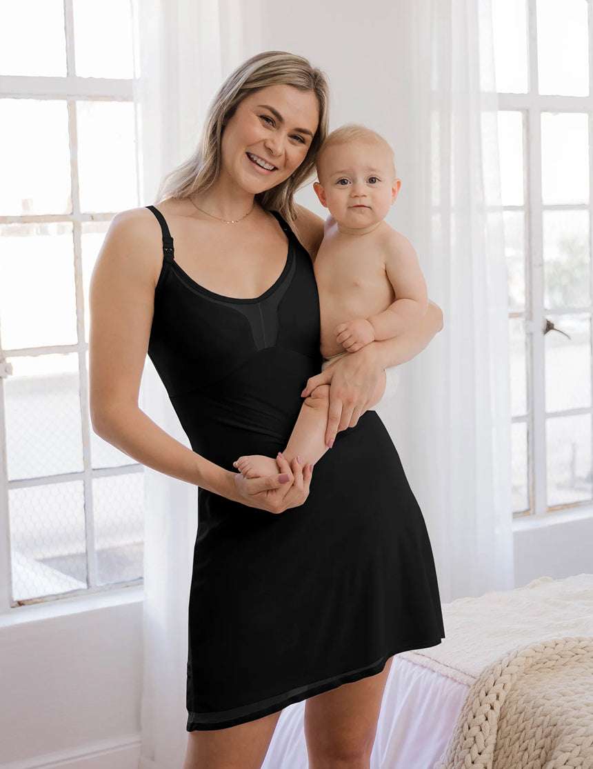 Aurora Mesh Nursing Nightgown | Black Milk & Baby