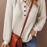 Lyla Waffle Buttoned Top | Milk & Baby