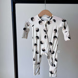 Black & White Yin Yang | Bamboo Zip Pajamas | Milk & Baby