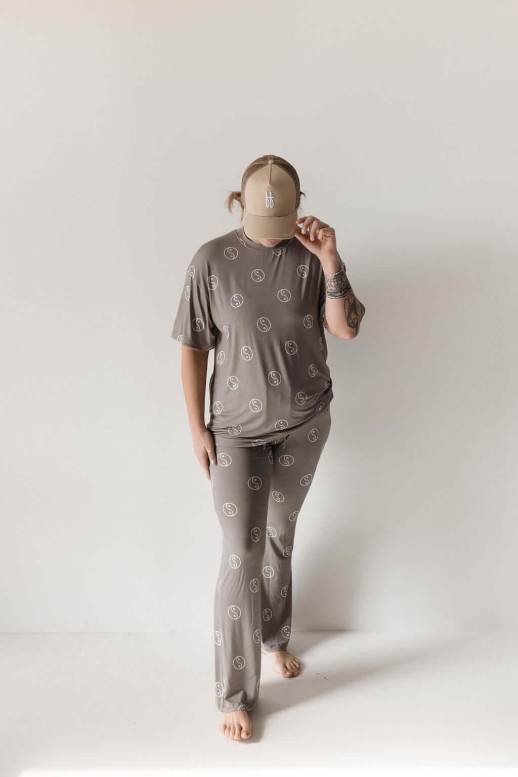 Sage Yin Yang | Short Sleeve Women's Bamboo Pajamas | Milk & Baby