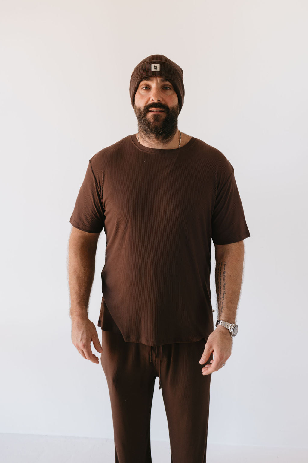 Coffee Bean | Men's Bamboo Short Sleeve Pajamas | Milk & Baby