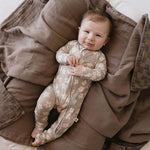 French Gray Floral | Bamboo Zip Pajamas | Milk & Baby