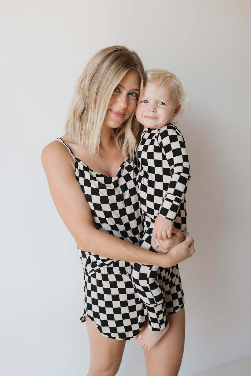 Black Checkerboard | Cami Women's Bamboo Set | Milk & Baby