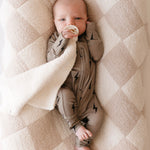 Brown & Black Lightning Bolt | Bamboo Zip Pajamas | Milk & Baby