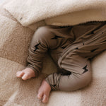 Brown & Black Lightning Bolt | Bamboo Zip Pajamas | Milk & Baby
