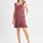 Grace Labor & Nursing Nightgown | Burgundy | Milk & Baby