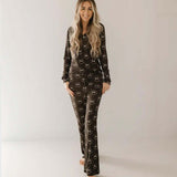 Charcoal & White ff Smile | Women's Bamboo Pajama | Milk & Baby