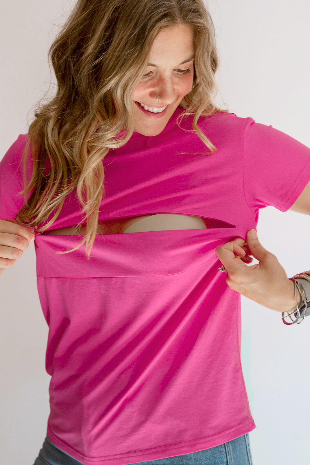Full Zip Breastfeeding Tee | Milk & Baby