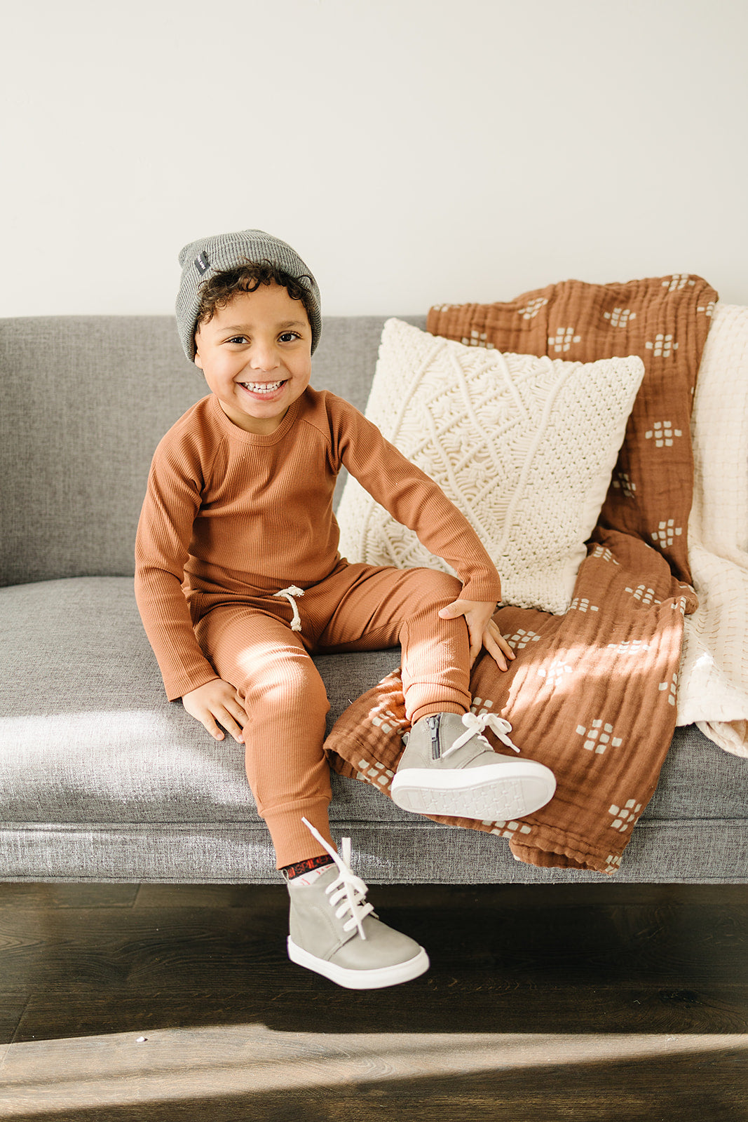 Light Grey Mebie Baby Beanie | Milk & Baby