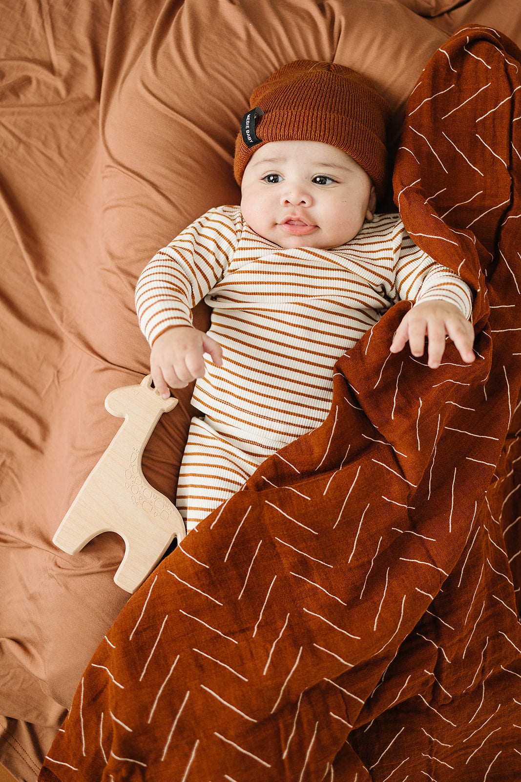 Brown Mebie Baby Beanie | Milk & Baby