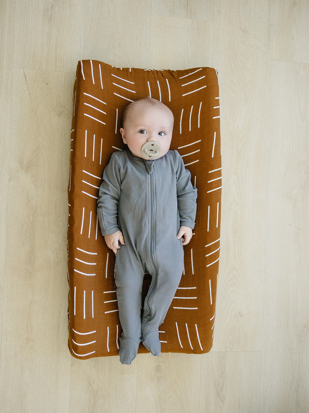 Mustard Mudcloth Muslin Changing Pad Cover | Milk & Baby