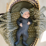 Charcoal Organic Cotton Ribbed Zipper | Milk & Baby