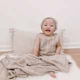 Luna + Luca Pointelle Baby Blanket - Heather Beige | Milk & Baby