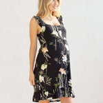 Grace Labor & Nursing Nightgown | Black Floral | Milk & Baby