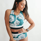 Crop Zip Up Breastfeeding Swimsuit Top