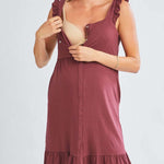 Grace Labor & Nursing Nightgown | Burgundy | Milk & Baby