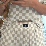 Checkerboard | Women's Boxy Tee Lounge Set | Milk & Baby
