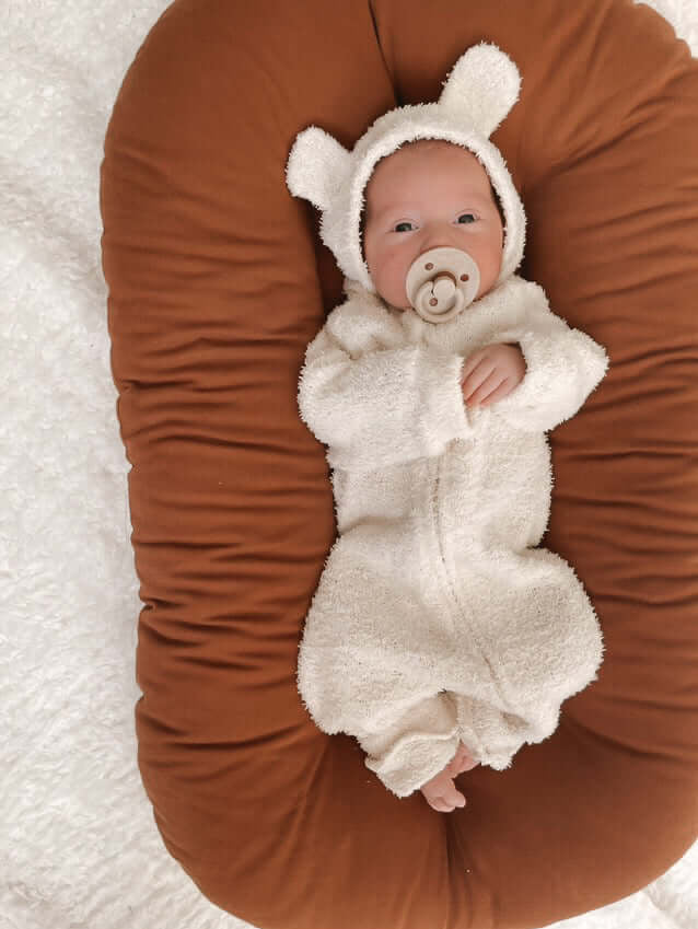 Luna + Luca Baby Bear Jumpsuit | Cozy Teddy | Milk & Baby