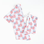 American Flag Women’s Button Down Short Set | Milk & Baby