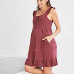 Grace Labor & Nursing Nightgown | Burgundy | Milk & Baby