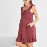 Grace Labor & Nursing Nightgown | Burgundy | Milk & Baby