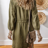 Harmony Textured Button Up Dual Tied Dress | Milk & Baby