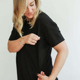 Relaxed Fit Zip Breastfeeding Tee | Milk & Baby
