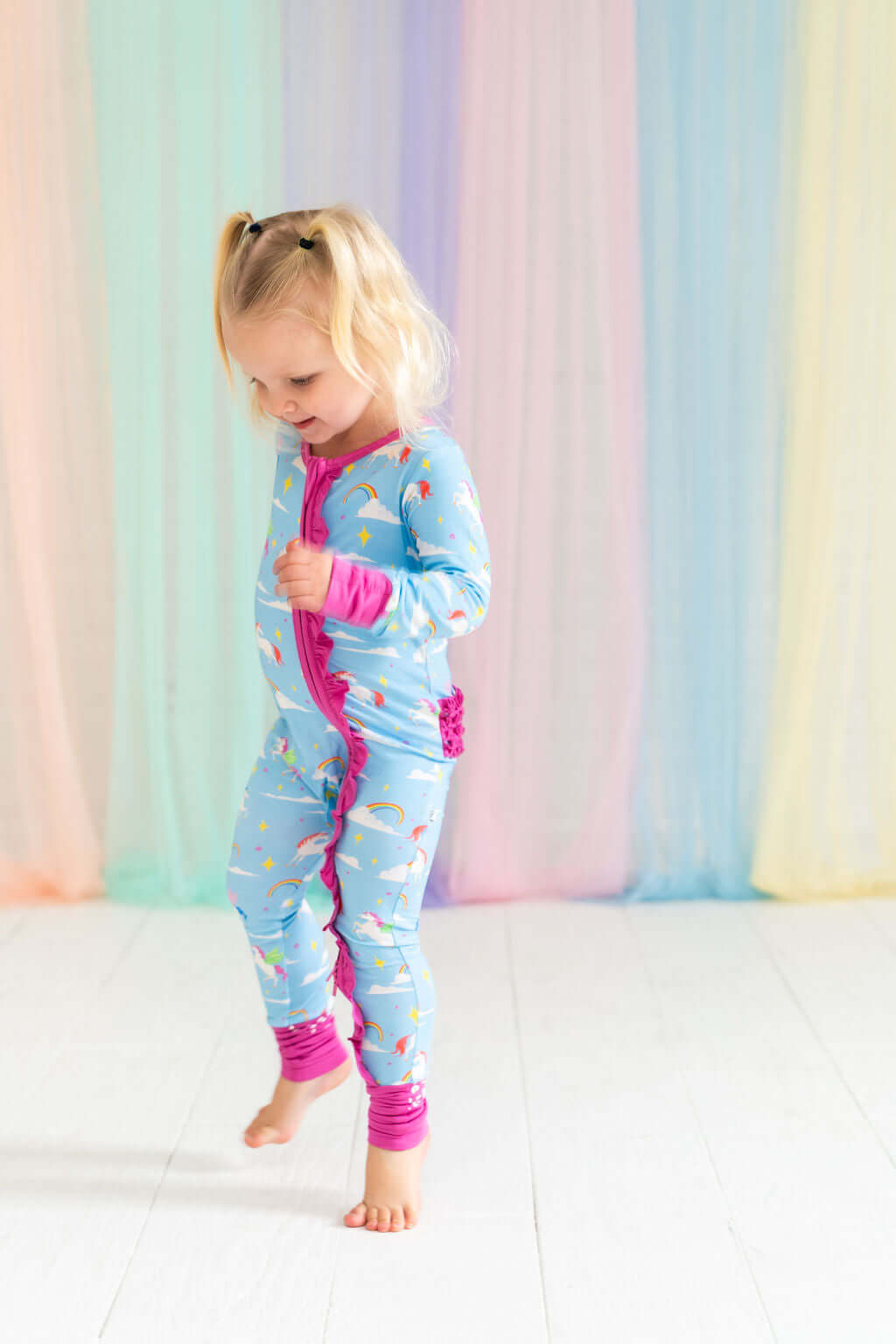 Sage Bamboo Ruffle Convertible Footie | Milk & Baby