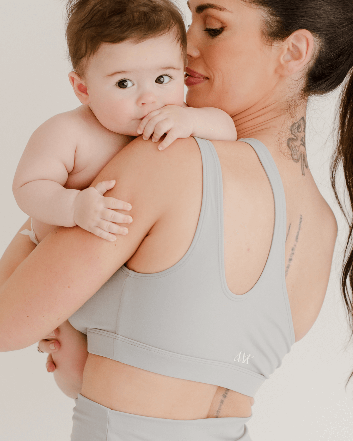 AXK CORE Cross Body Nursing Bra Light Gray | Milk & Baby