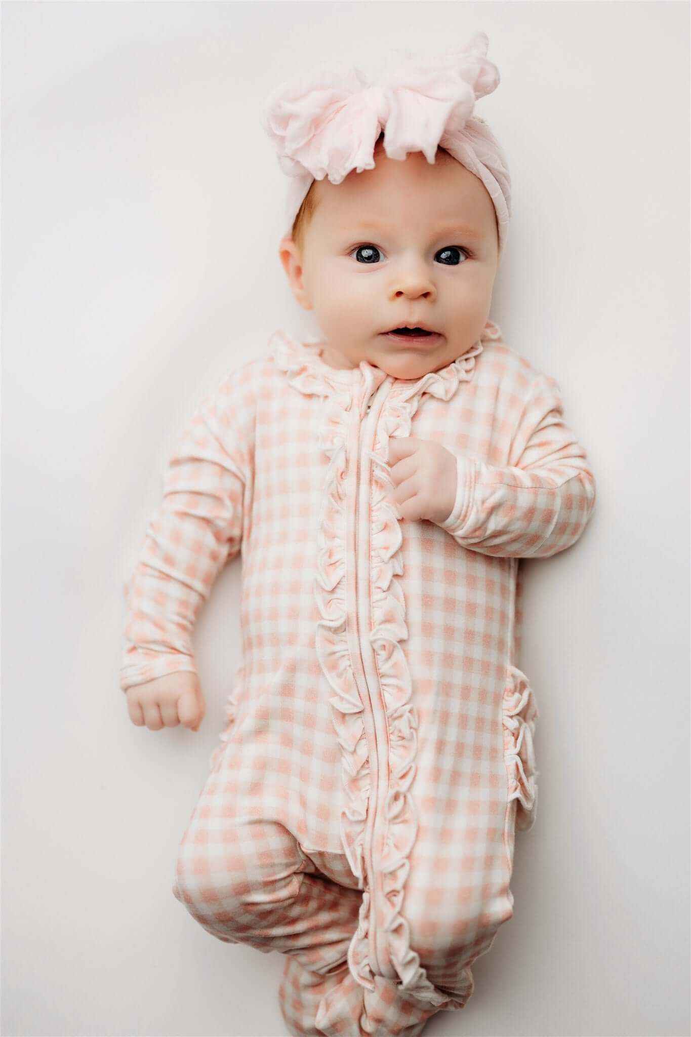 Olivia Ruffle Zip Footie | Milk & Baby