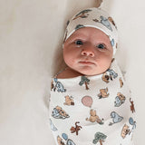 Pooh | Bamboo Swaddle + Beanie Set | Milk & Baby