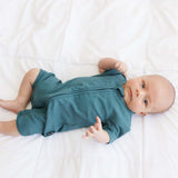 Peacock Ribbed | Shortie Romper | Milk & Baby