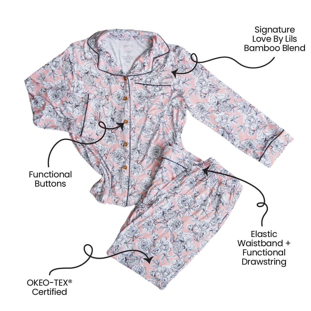 Allie Floral Bamboo Women's Luxe Lounge Set | Milk & Baby