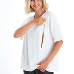 Anytime Anywhere Side Zip Maternity/Nursing T-Shirt | Milk & Baby