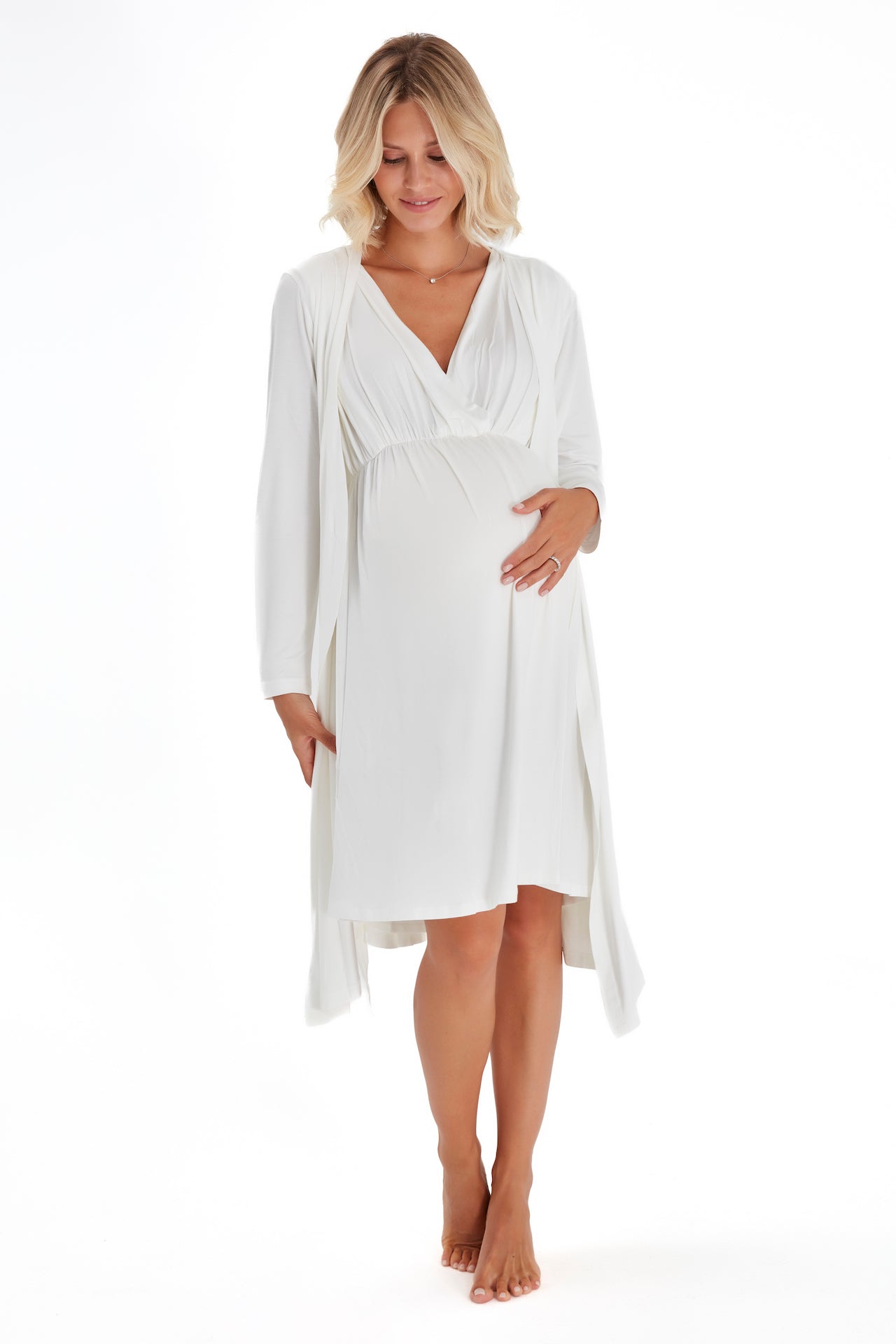Sleep Well Maternity/Nursing Nightgown & Robe Set | Milk & Baby
